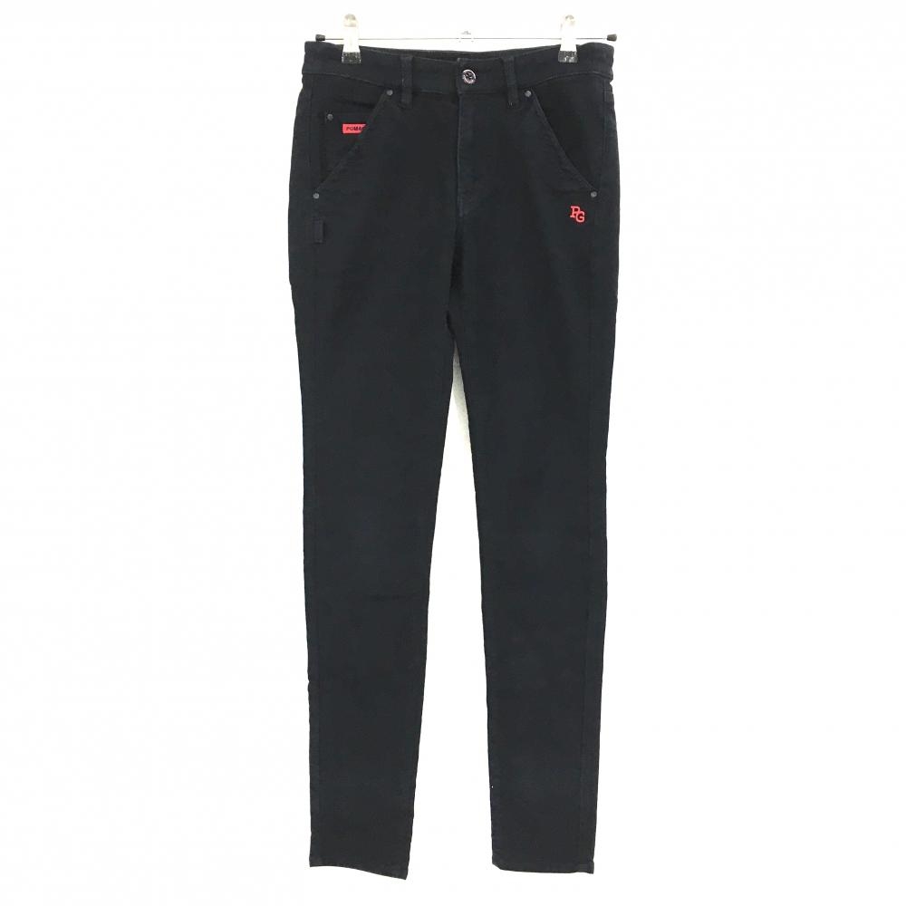 パーリーゲイツ パンツ ダークネイビー×レッド ロゴ刺しゅう レディース 0(S) ゴルフウェア PEARLY GATES