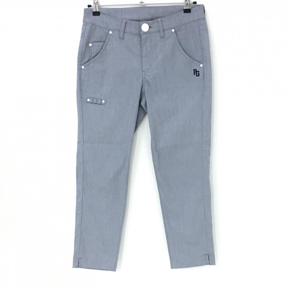 【美品】パーリーゲイツ パンツ ネイビー 織生地 ストレッチ  レディース 1(M) ゴルフウェア PEARLY GATES