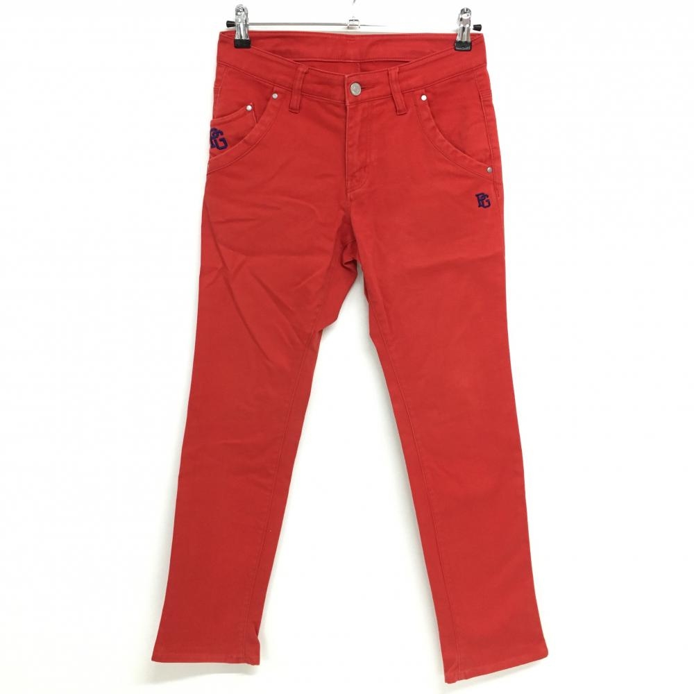 パーリーゲイツ パンツ レッド ロゴ刺しゅう レディース 0(S) ゴルフウェア PEARLY GATES