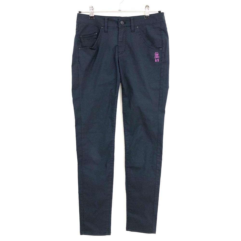 パーリーゲイツ パンツ ネイビー ロゴピンク ストレッチ  レディース 0(S) ゴルフウェア PEARLY GATES