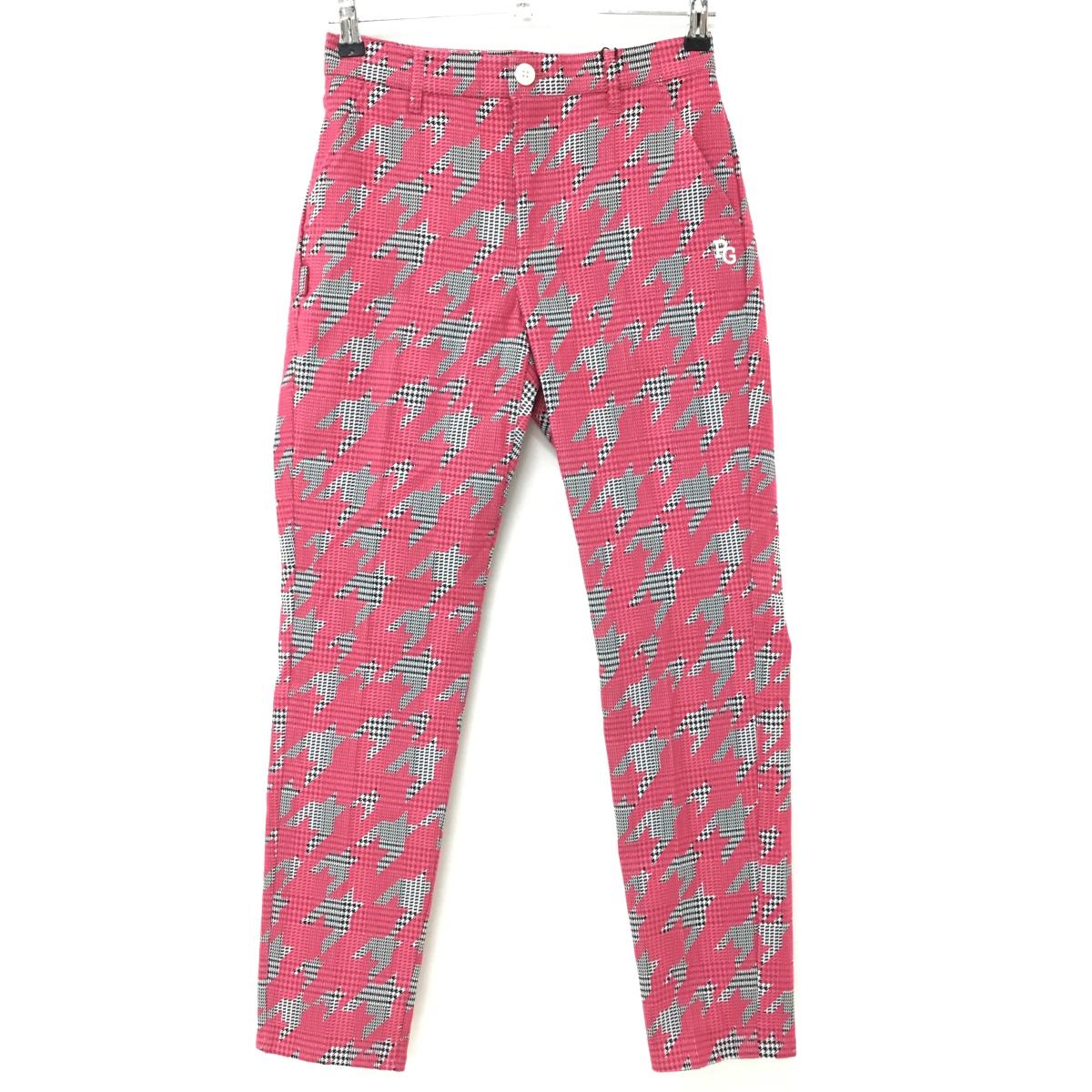 【新品】パーリーゲイツ パンツ ピンク系×黒 千鳥格子 ストレッチ レディース 0(S) ゴルフウェア PEARLY GATES