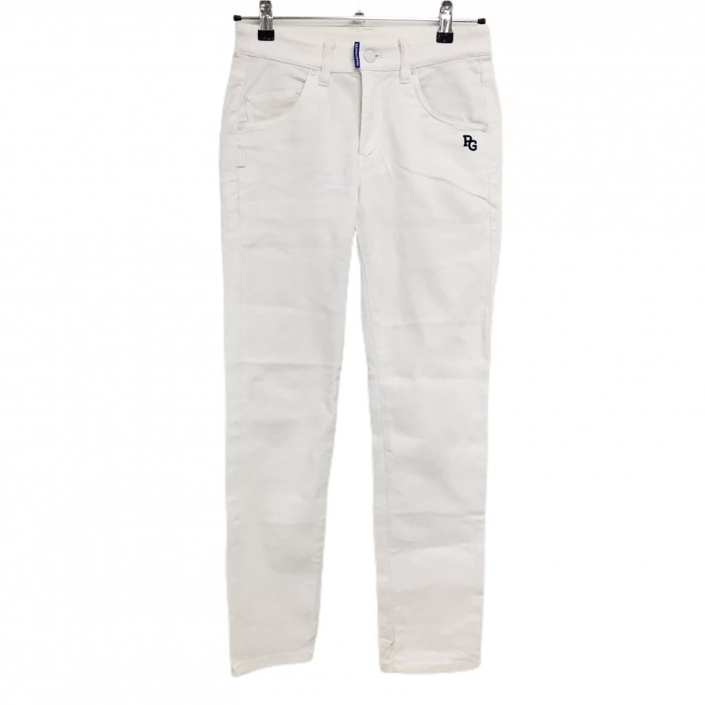 パーリーゲイツ パンツ 白 バックロゴ刺しゅう ロゴネイビー レディース 00(XS) ゴルフウェア PEARLY GATES