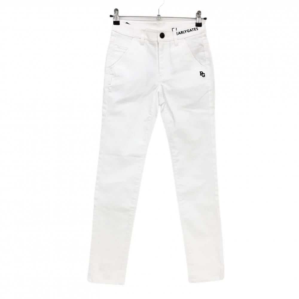 【新品】パーリーゲイツ パンツ 白  地模様 コットン混 レディース 00(XS) ゴルフウェア PEARLY GATES