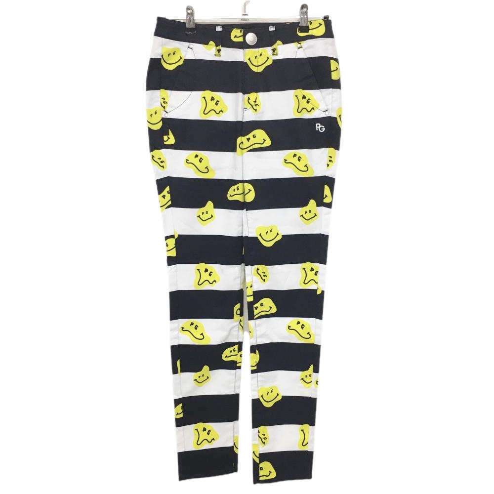 【新品】パーリーゲイツ パンツ 白×ネイビー ボーダー TOKE NICO ニコちゃん レディース 0(S) ゴルフウェア PEARLY GATES