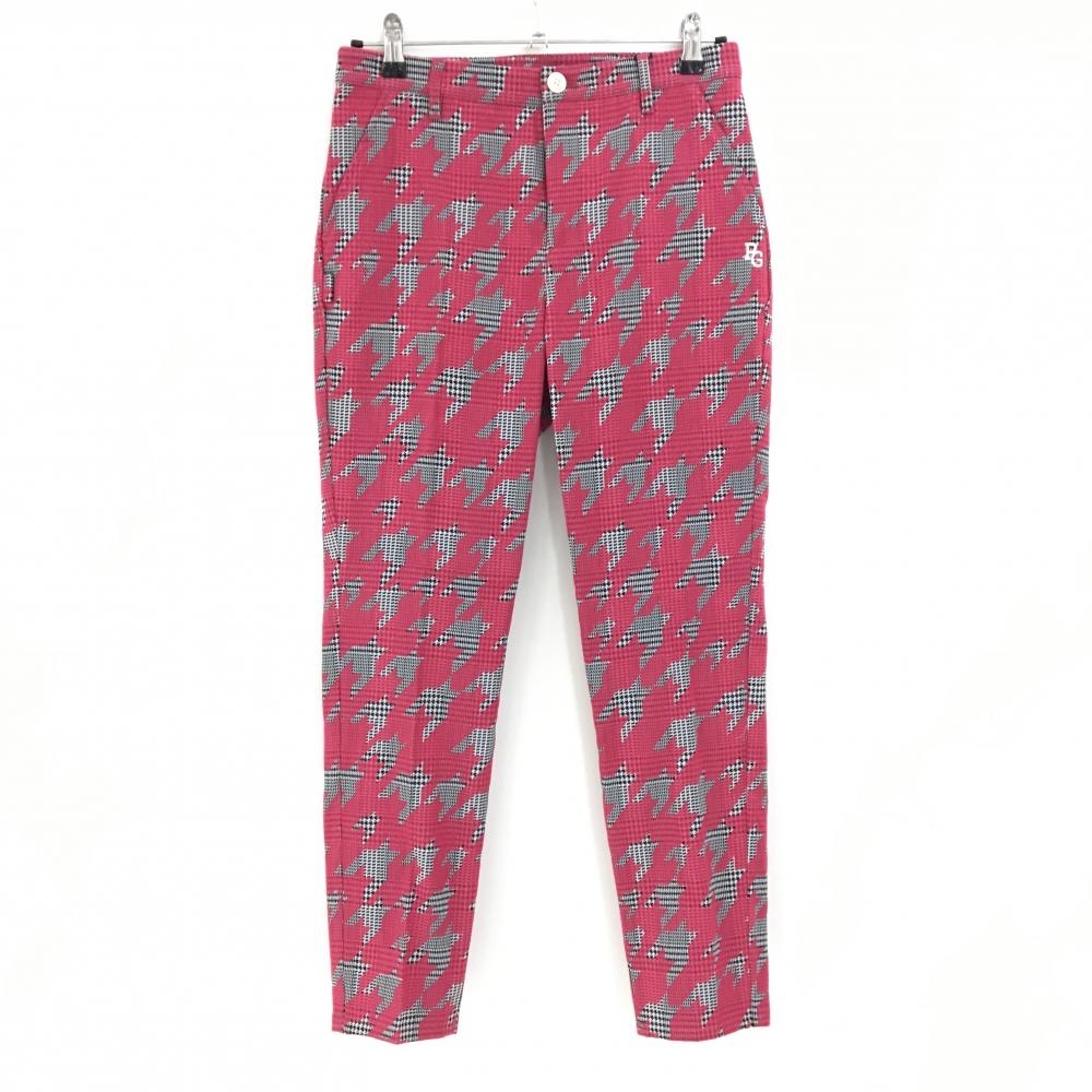 【新品】パーリーゲイツ パンツ 黒×ピンク 千鳥格子 ストレッチ  レディース 1(M) ゴルフウェア PEARLY GATES