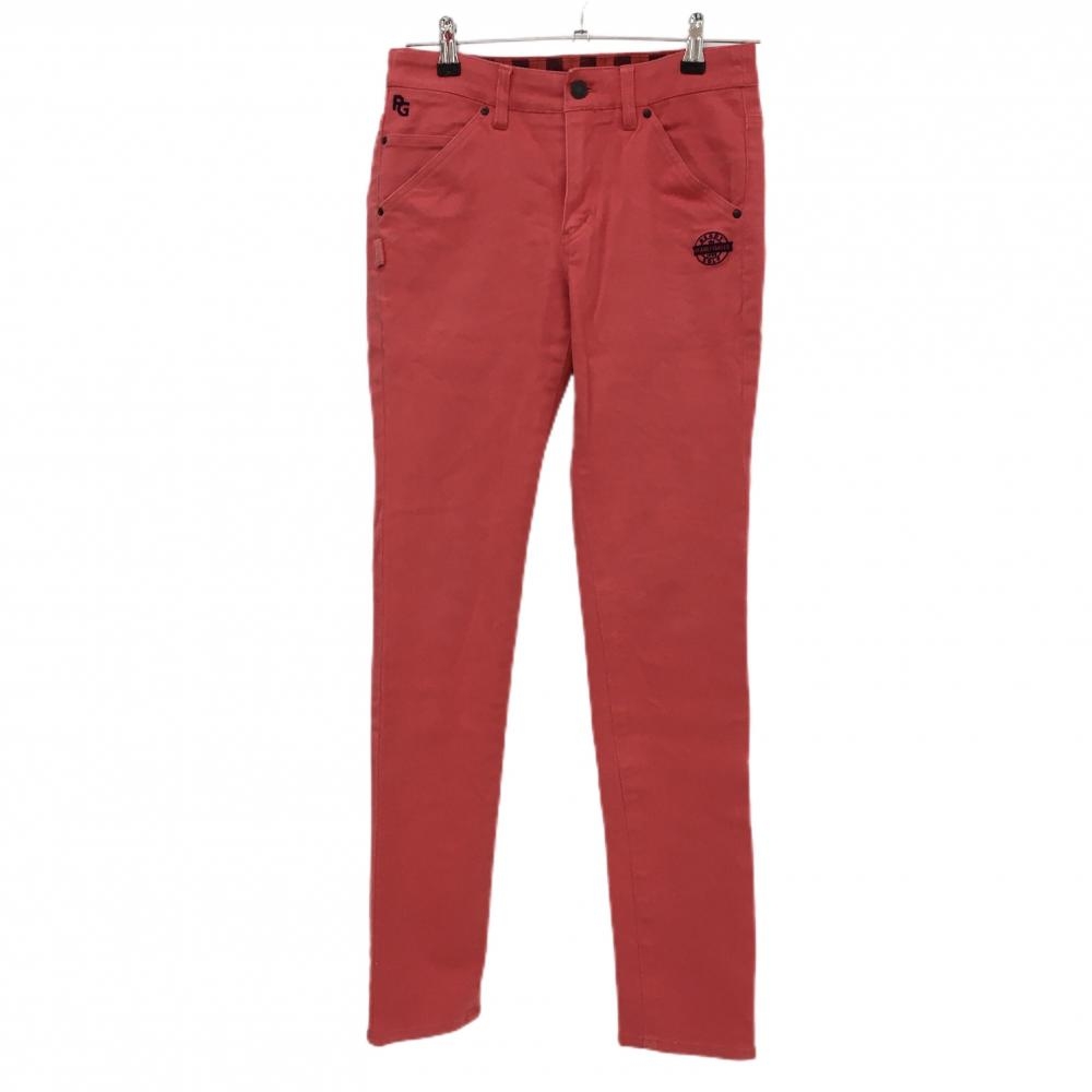 パーリーゲイツ パンツ レッド×ネイビー バックロゴ刺しゅう ストレッチ レディース 0(S) ゴルフウェア PEARLY GATES