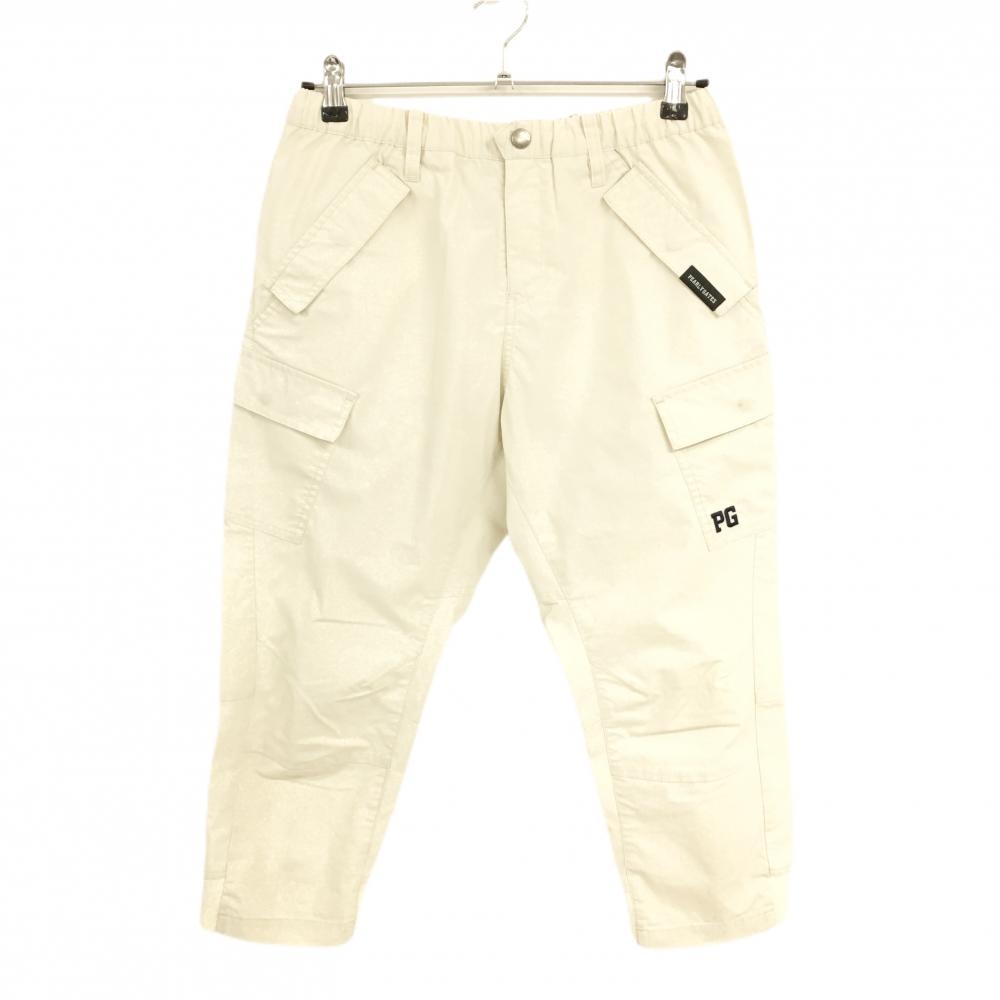 パーリーゲイツ 半端丈パンツ ライトベージュ カーゴパンツ ロゴネイビー  レディース 2(L) ゴルフウェア PEARLY GATES