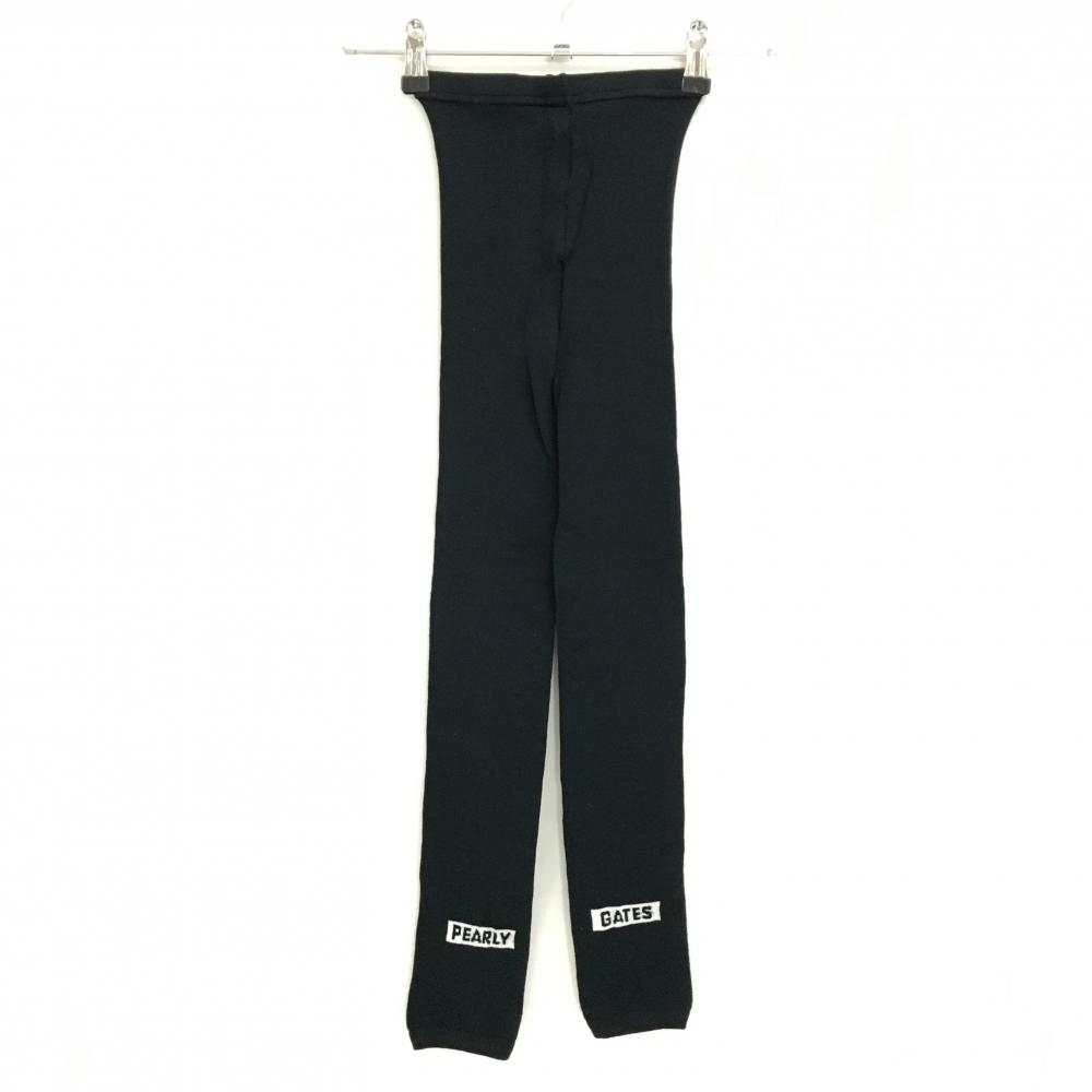 【新品】パーリーゲイツ レギンスパンツ 黒 裾ロゴ コットン混 スパッツ レディース FR ゴルフウェア PEARLY GATES
