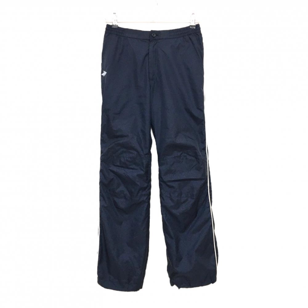 【美品】パーリーゲイツ パンツ ネイビー 裏地付 ウエストゴム＆調節紐 シャカシャカ生地 レディース 0(S) ゴルフウェア PEARLY GATES