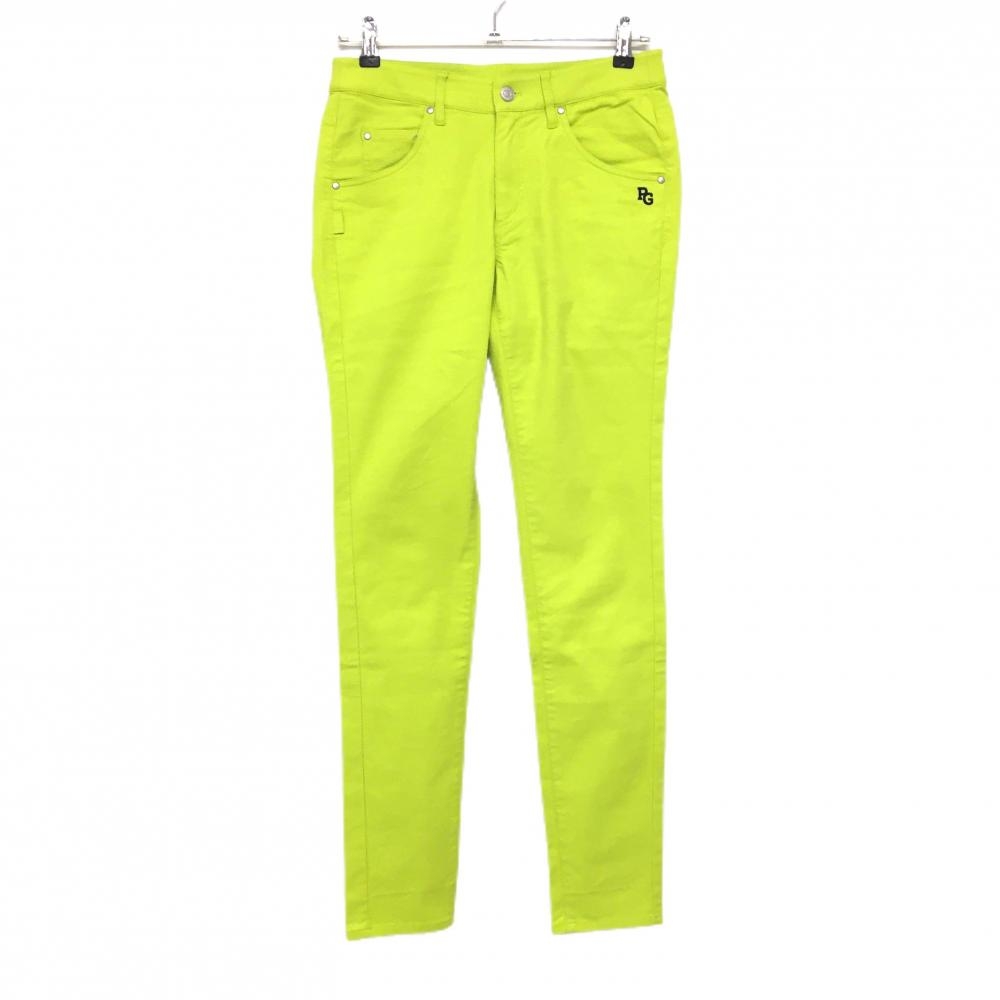 【美品】パーリーゲイツ パンツ ライトグリーン ロゴネイビー  レディース 1(M) ゴルフウェア PEARLY GATES