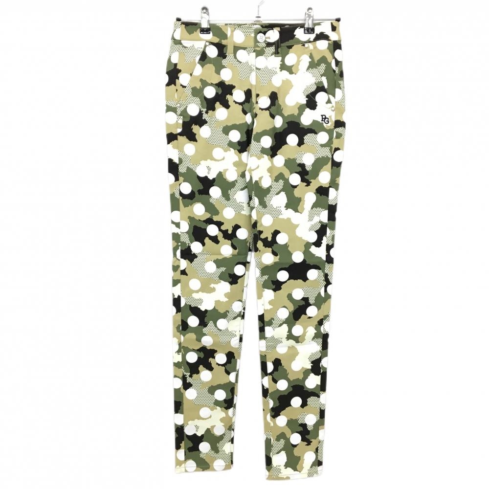 【新品】パーリーゲイツ パンツ カーキ×白 カモフラ調 迷彩 ドット レディース 0(S) ゴルフウェア PEARLY GATES