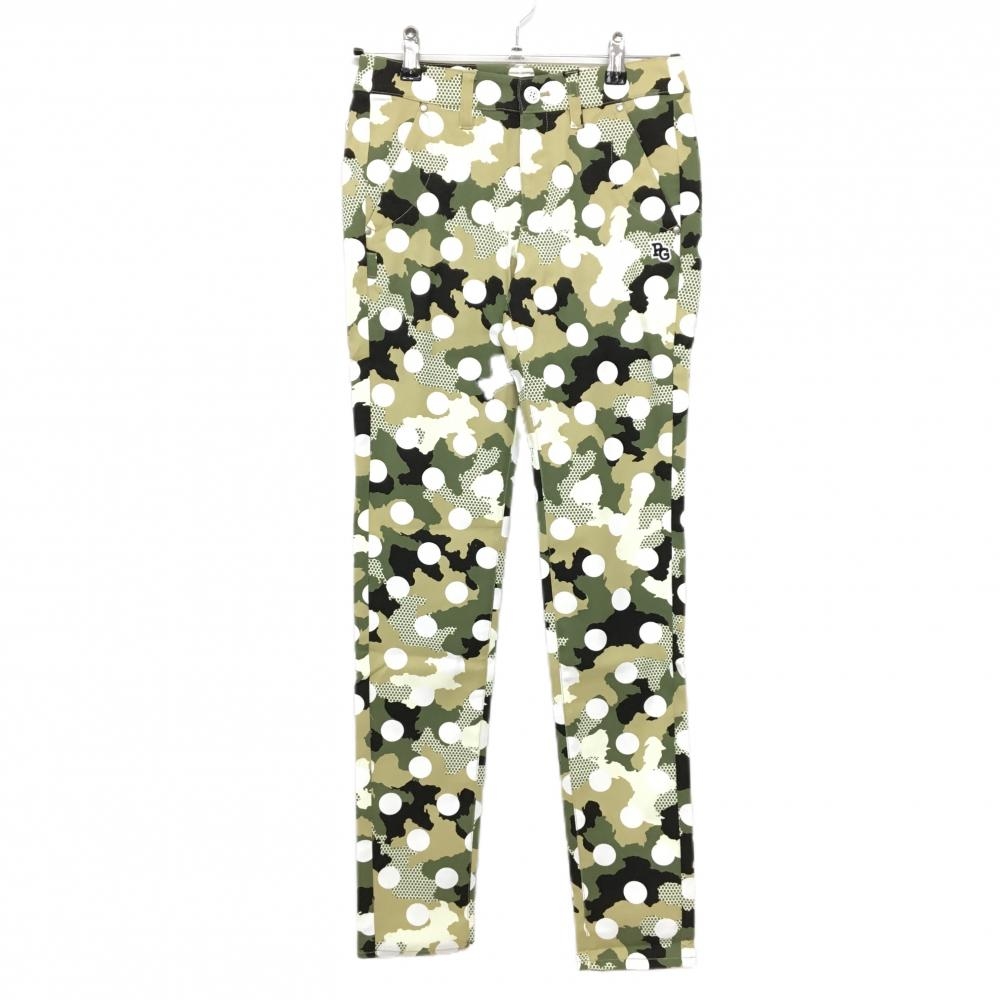 【新品】パーリーゲイツ パンツ カーキ×白 カモフラ調 迷彩 ドット レディース 0(S) ゴルフウェア PEARLY GATES