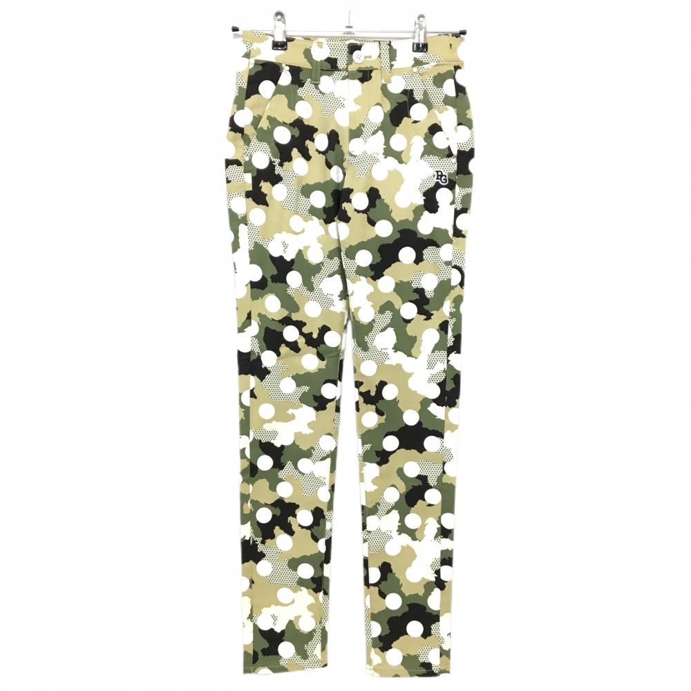 【新品】パーリーゲイツ パンツ カーキ×白 カモフラ調 迷彩 ドット レディース 00(XS) ゴルフウェア PEARLY GATES