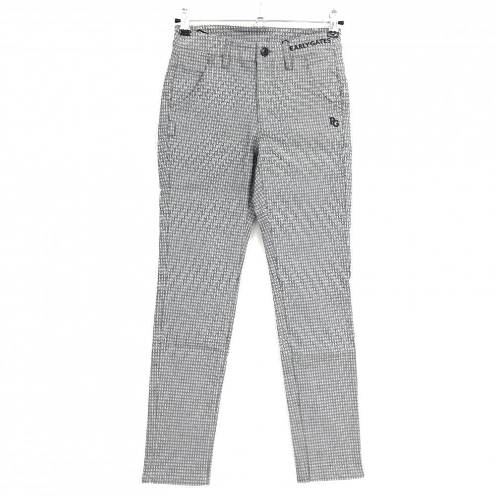 【新品】パーリーゲイツ パンツ 黒×白 総柄 ロゴ刺しゅう レディース 00(XS) ゴルフウェア PEARLY GATES