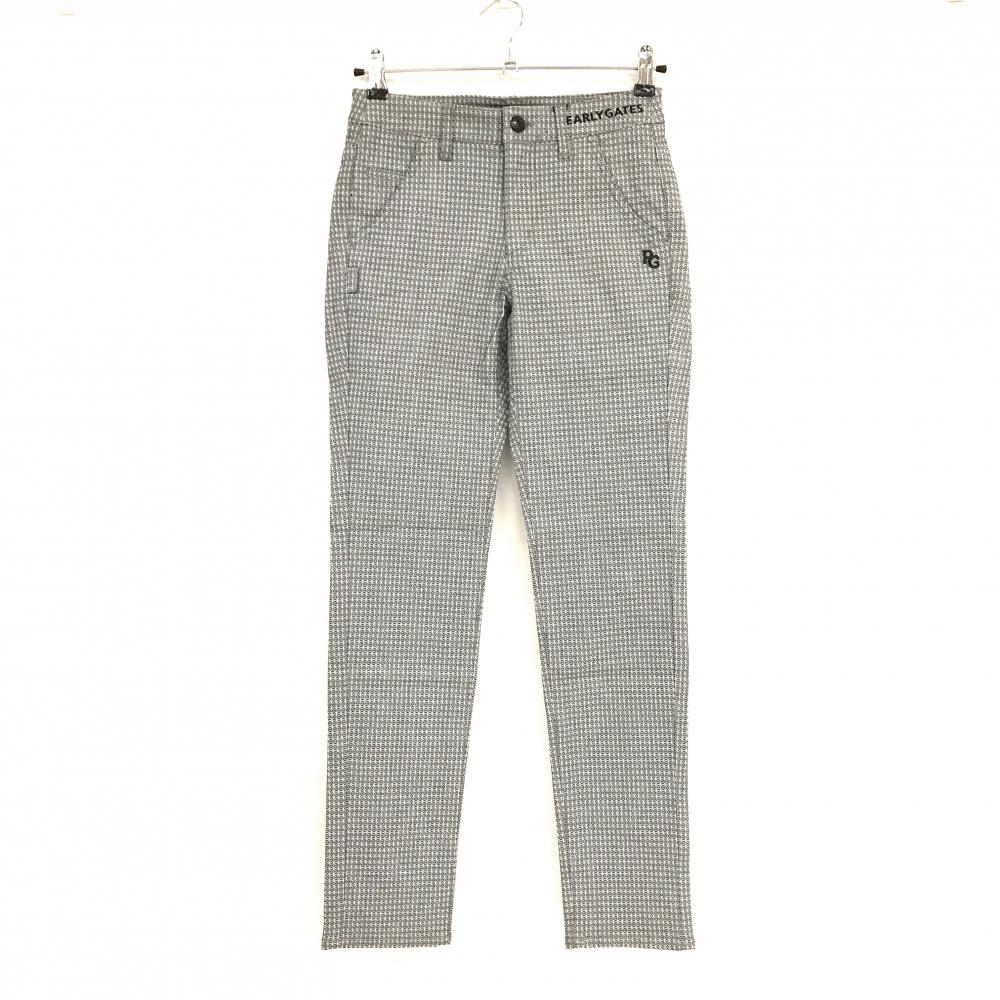 【新品】パーリーゲイツ パンツ 黒×白 総柄 ロゴ刺しゅう レディース 00(XS) ゴルフウェア PEARLY GATES