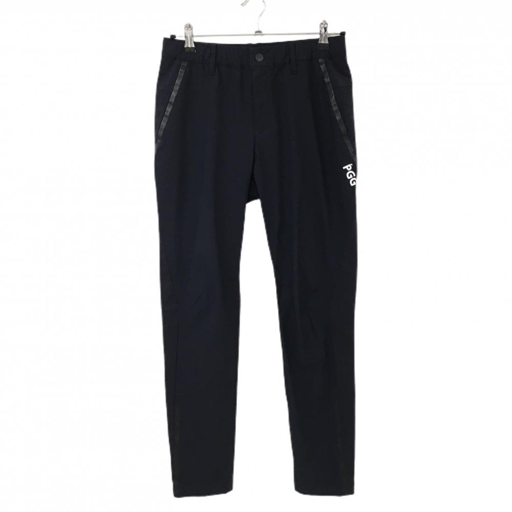 PGGパーリーゲイツ パンツ ネイビー 裾ロゴワッペン ウエストゴム ストレッチ レディース 1(M) ゴルフウェア PEARLY GATES