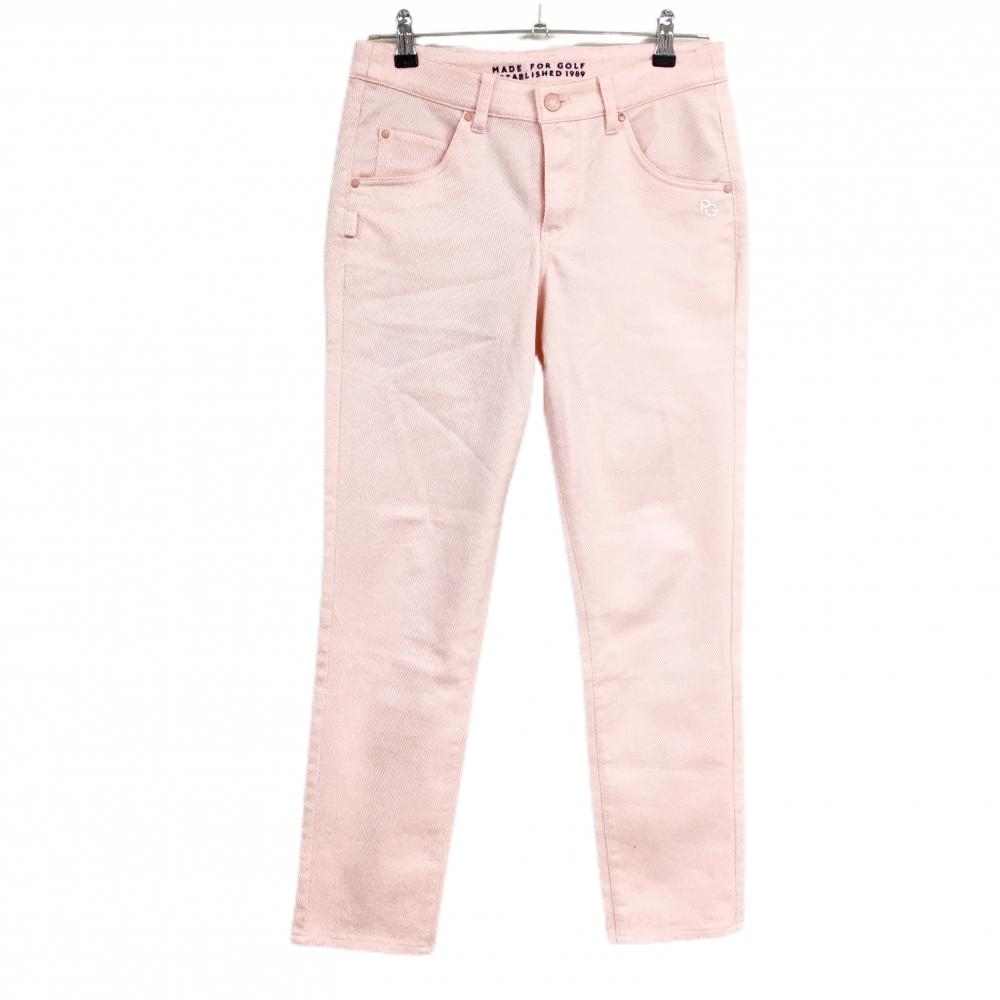 【美品】パーリーゲイツ パンツ ピンク ストレッチ ロゴ刺しゅう レディース S ゴルフウェア PEARLY GATES