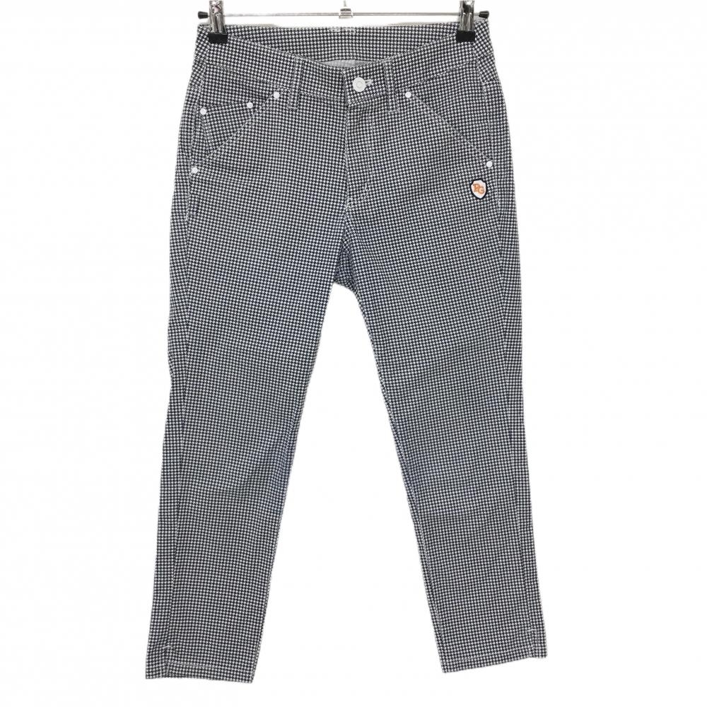 パーリーゲイツ 半端丈パンツ ネイビー×白 千鳥格子 ストレッチ レディース 0(S) ゴルフウェア PEARLY GATES
