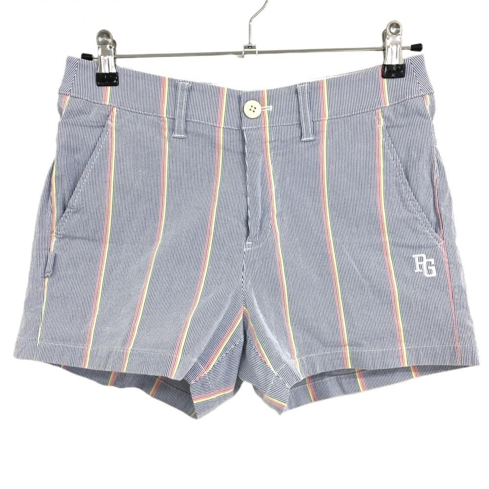 パーリーゲイツ ショートパンツ ネイビー×レッド×イエロー 細ストライプ  レディース 0(S) ゴルフウェア PEARLY GATES