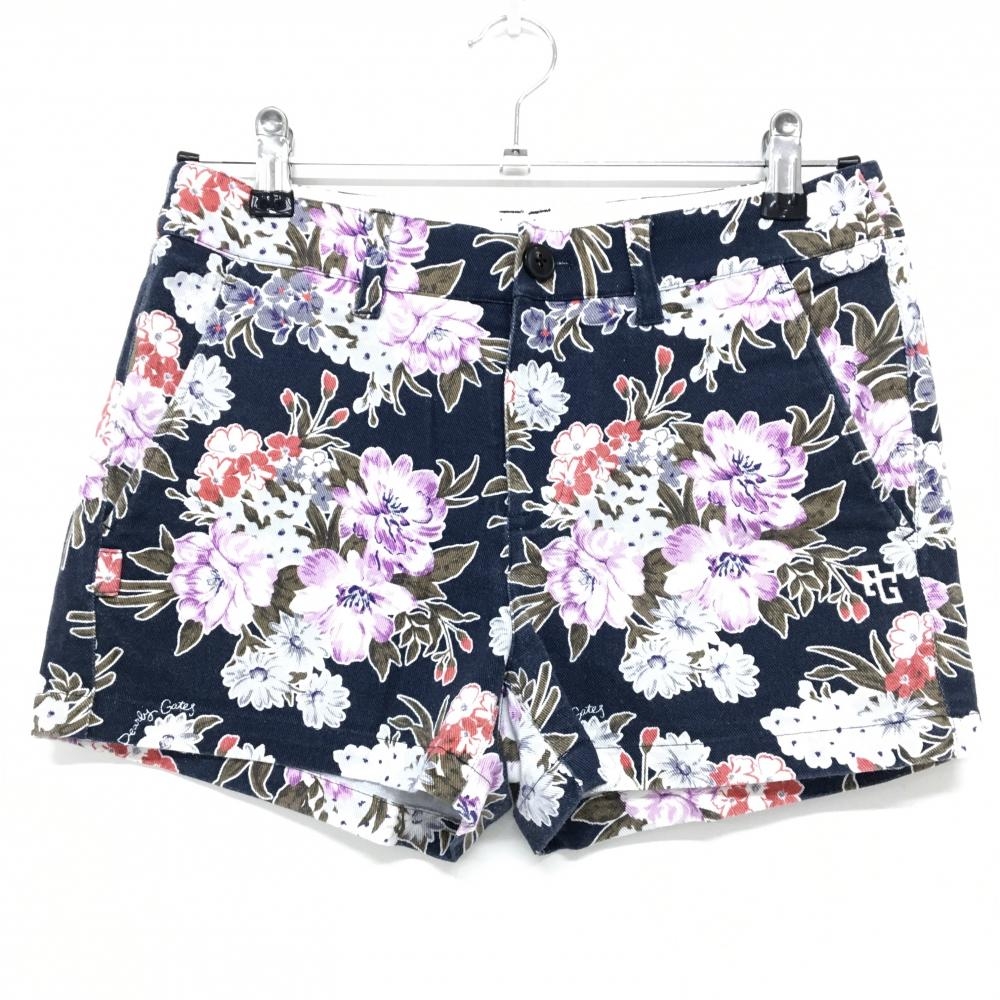 パーリーゲイツ ショートパンツ ネイビー×パープル 花柄 レディース 0(S) ゴルフウェア PEARLY GATES