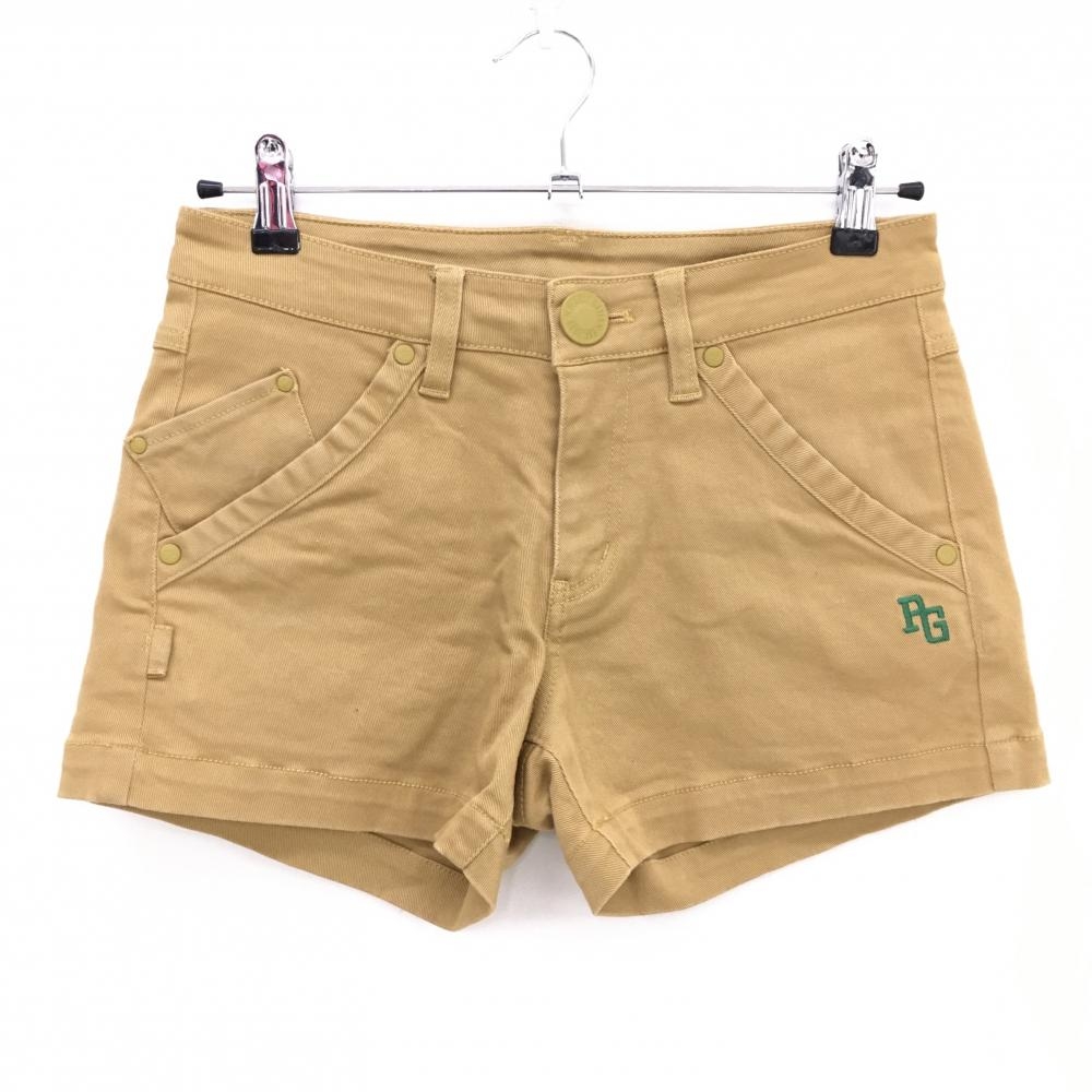 パーリーゲイツ ショートパンツ ライトブラウン ロゴグリーン レディース 0(S) ゴルフウェア PEARLY GATES
