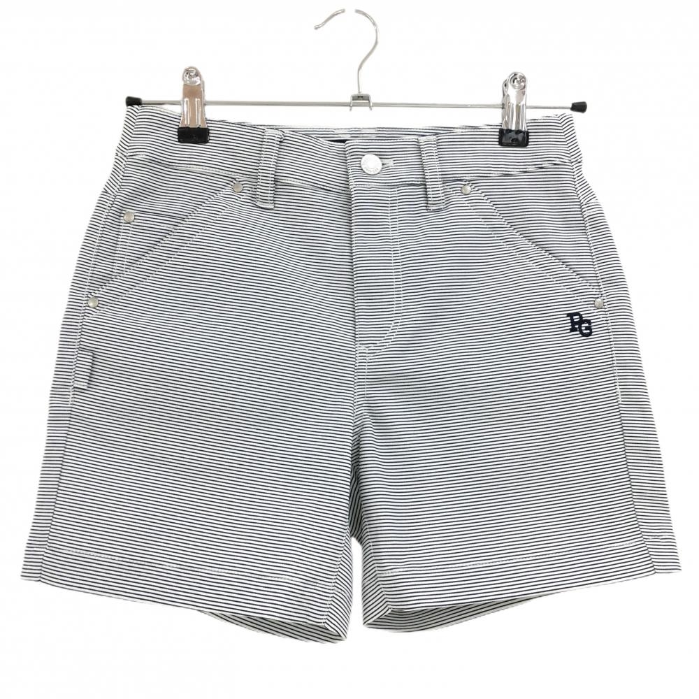 【超美品】パーリーゲイツ ショートパンツ 白×ネイビー 細ボーダー ストレッチ レディース 00(XS) ゴルフウェア PEARLY GATES