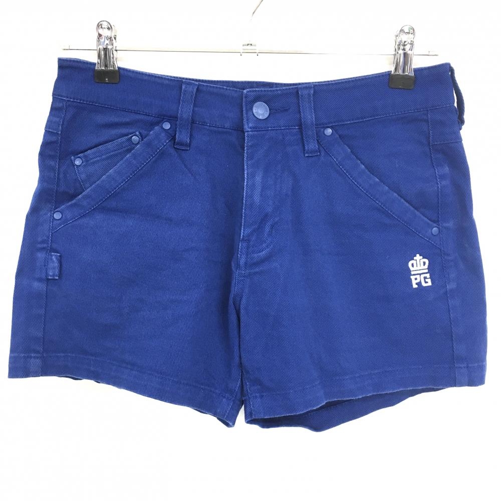 パーリーゲイツ ショートパンツ ブルー シンプル ストレッチ レディース 0(S) ゴルフウェア PEARLY GATES