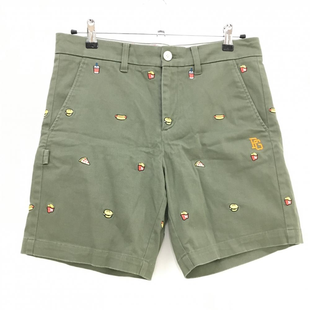 パーリーゲイツ ハーフパンツ カーキ×マルチ ハンバーガー柄 レディース 1(M) ゴルフウェア PEARLY GATES