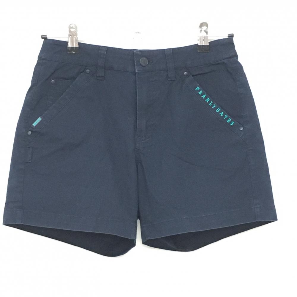 パーリーゲイツ ショートパンツ ネイビー ロゴグリーン 内側30周年  レディース 00(XS) ゴルフウェア PEARLY GATES