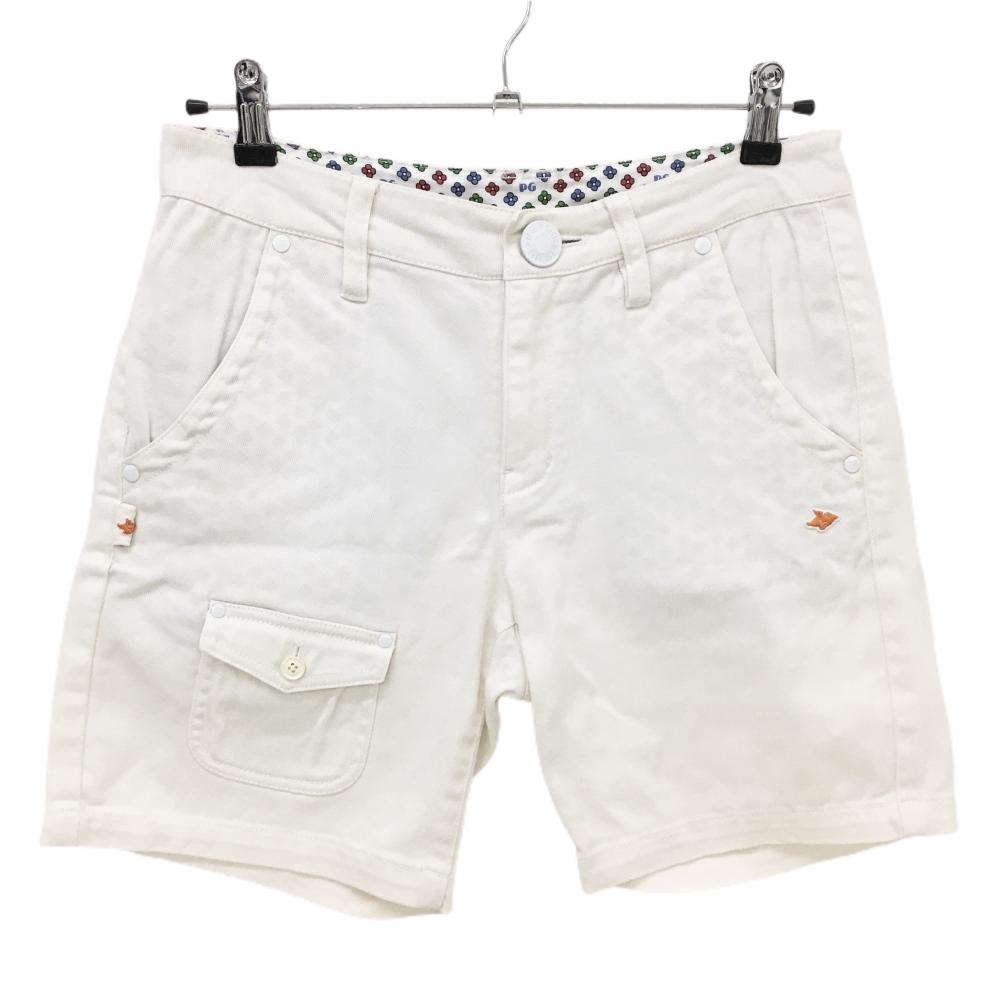 【超美品】パーリーゲイツ ショートパンツ 白 フラップポケット レディース 1(M) ゴルフウェア PEARLY GATES