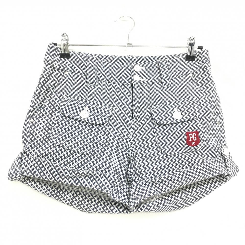 【超美品】パーリーゲイツ ショートパンツ ネイビー×白 千鳥格子 コットン100% レディース 0(S) ゴルフウェア PEARLY GATES