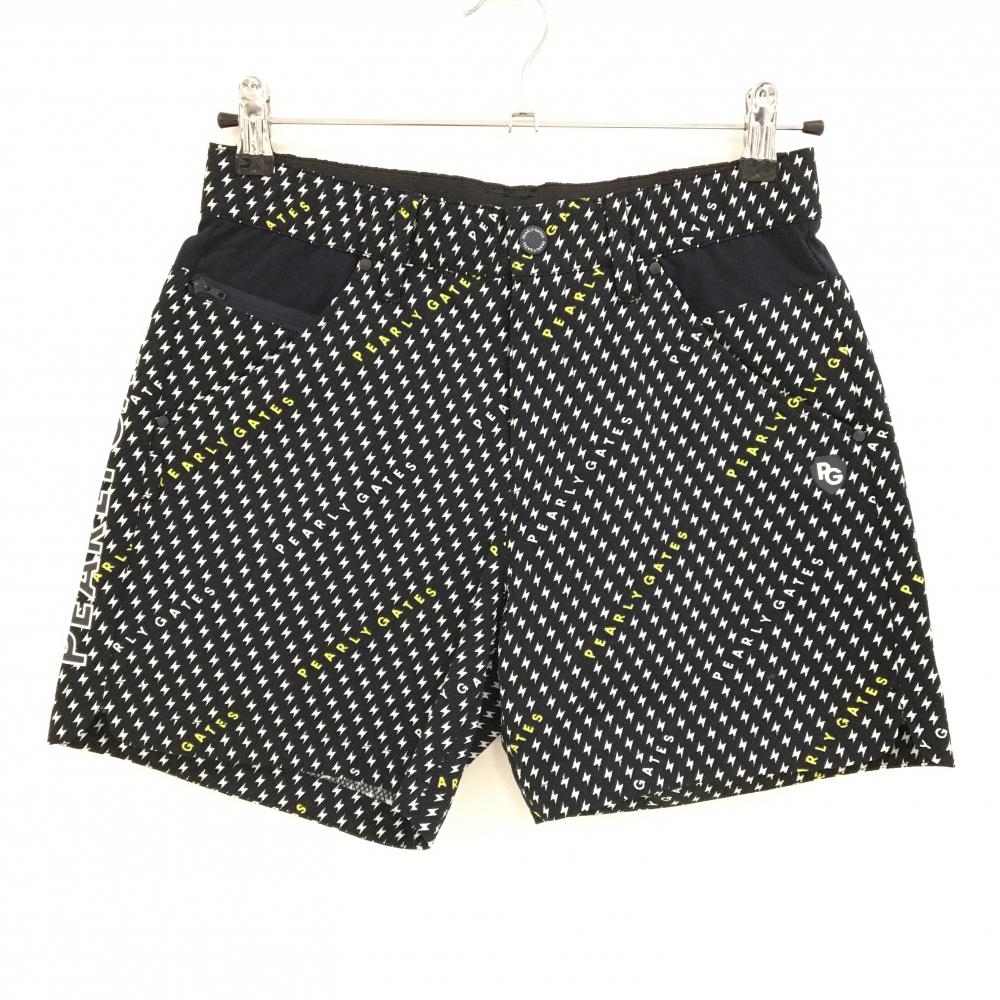 【超美品】パーリーゲイツ ショートパンツ 黒×白 総柄  レディース 1(M) ゴルフウェア PEARLY GATES