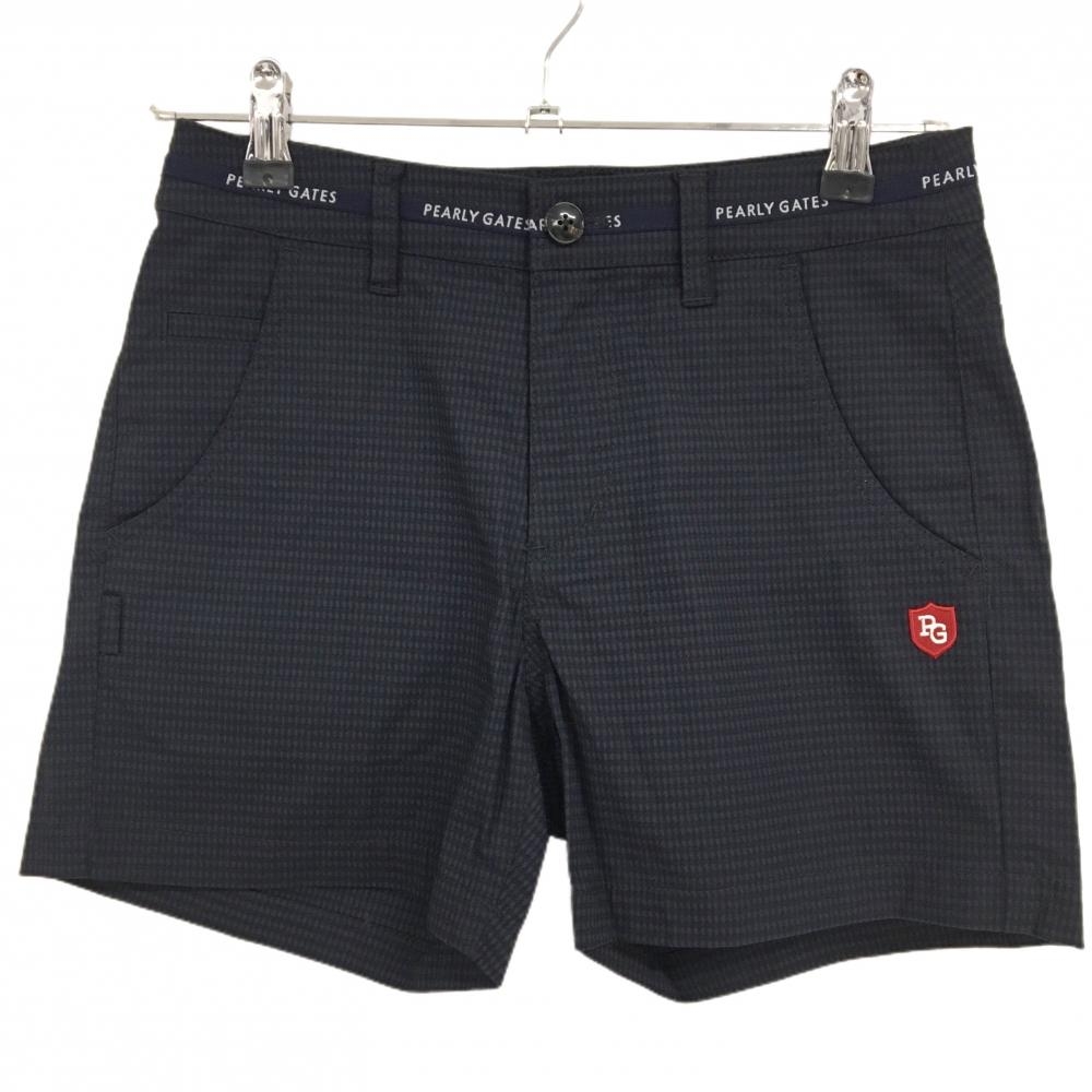 【新品】パーリーゲイツ ショートパンツ ダークネイビー×ネイビー 総柄織生地  レディース 0(S) ゴルフウェア PEARLY GATES