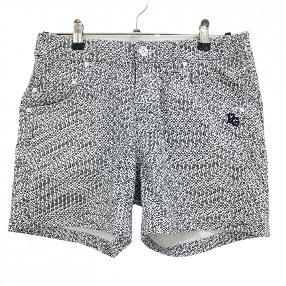 【美品】パーリーゲイツ ショートパンツ ネイビー×白 ニコちゃん総柄 スマイル レディース 1(M) ゴルフウェア PEARLY GATES