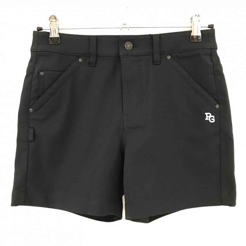 【新品】パーリーゲイツ ショートパンツ 黒 ロゴ白 ロゴ刺しゅう レディース 0(S) ゴルフウェア PEARLY GATES
