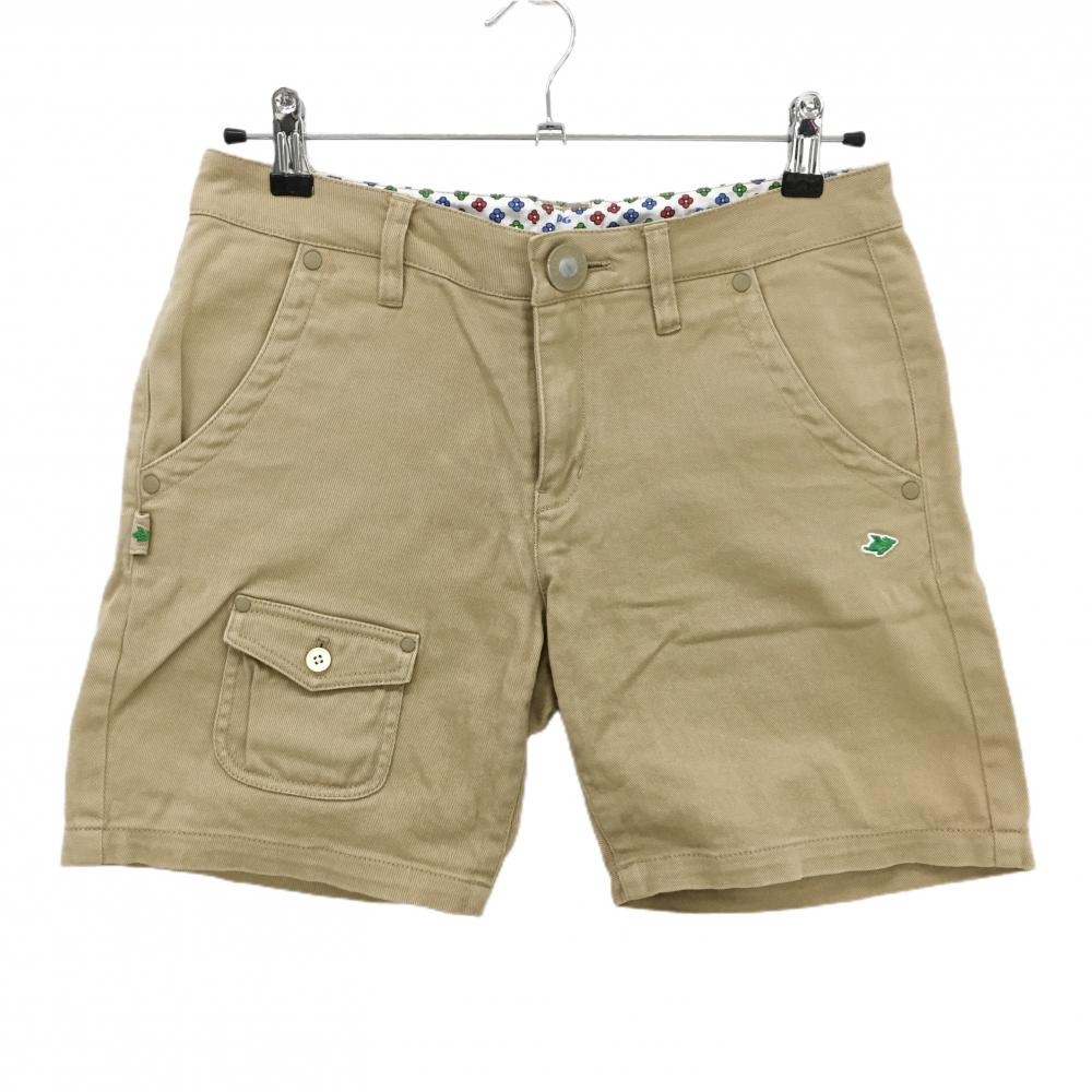 パーリーゲイツ ショートパンツ ベージュ ロゴグリーン ベルト裏花柄  レディース 1(M) ゴルフウェア PEARLY GATES
