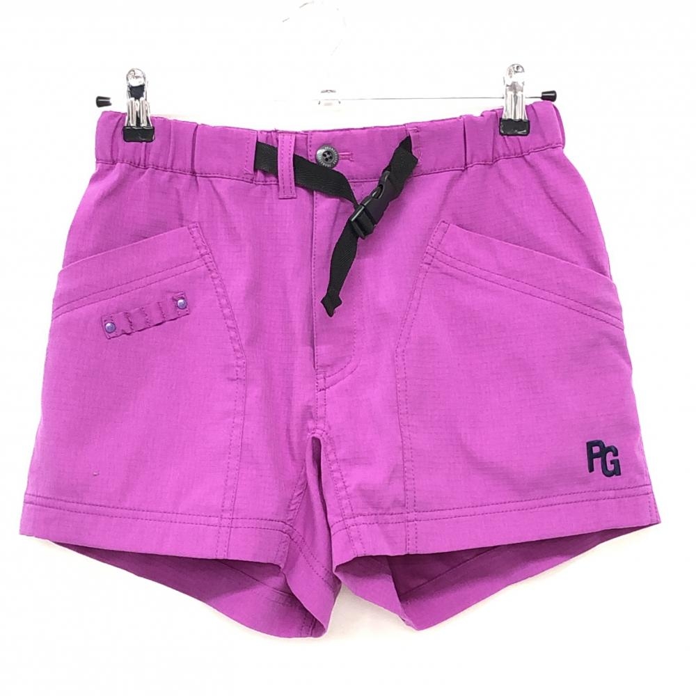 【美品】パーリーゲイツ ショートパンツ パープル サクランボ レディース 0(S) ゴルフウェア PEARLY GATES