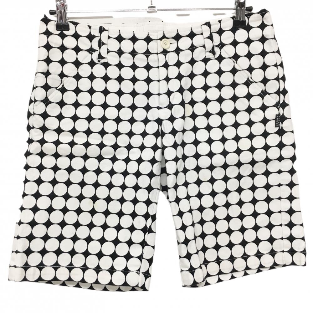 パーリーゲイツ ショートパンツ 白×黒 ドット  レディース 2(L) ゴルフウェア PEARLY GATES