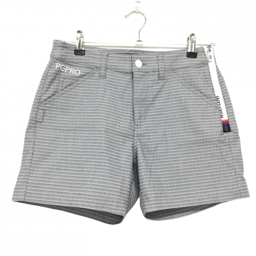 【超美品】パーリーゲイツ ショートパンツ 白×ネイビー 総柄 PGPRO レディース 0(S) ゴルフウェア 2024年モデル PEARLY GATES