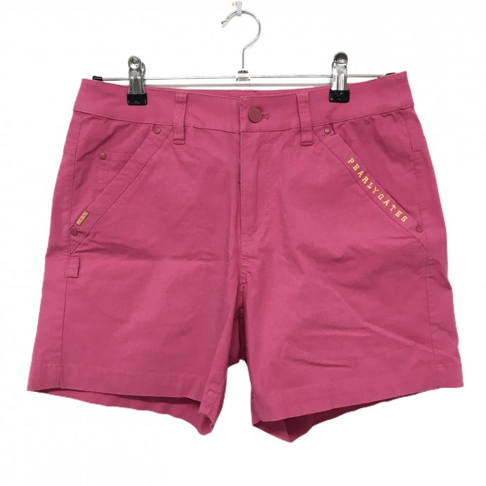 【美品】パーリーゲイツ ショートパンツ ピンク ストレッチ 30周年 内側ニコちゃん  レディース 1(M) ゴルフウェア PEARLY GATES