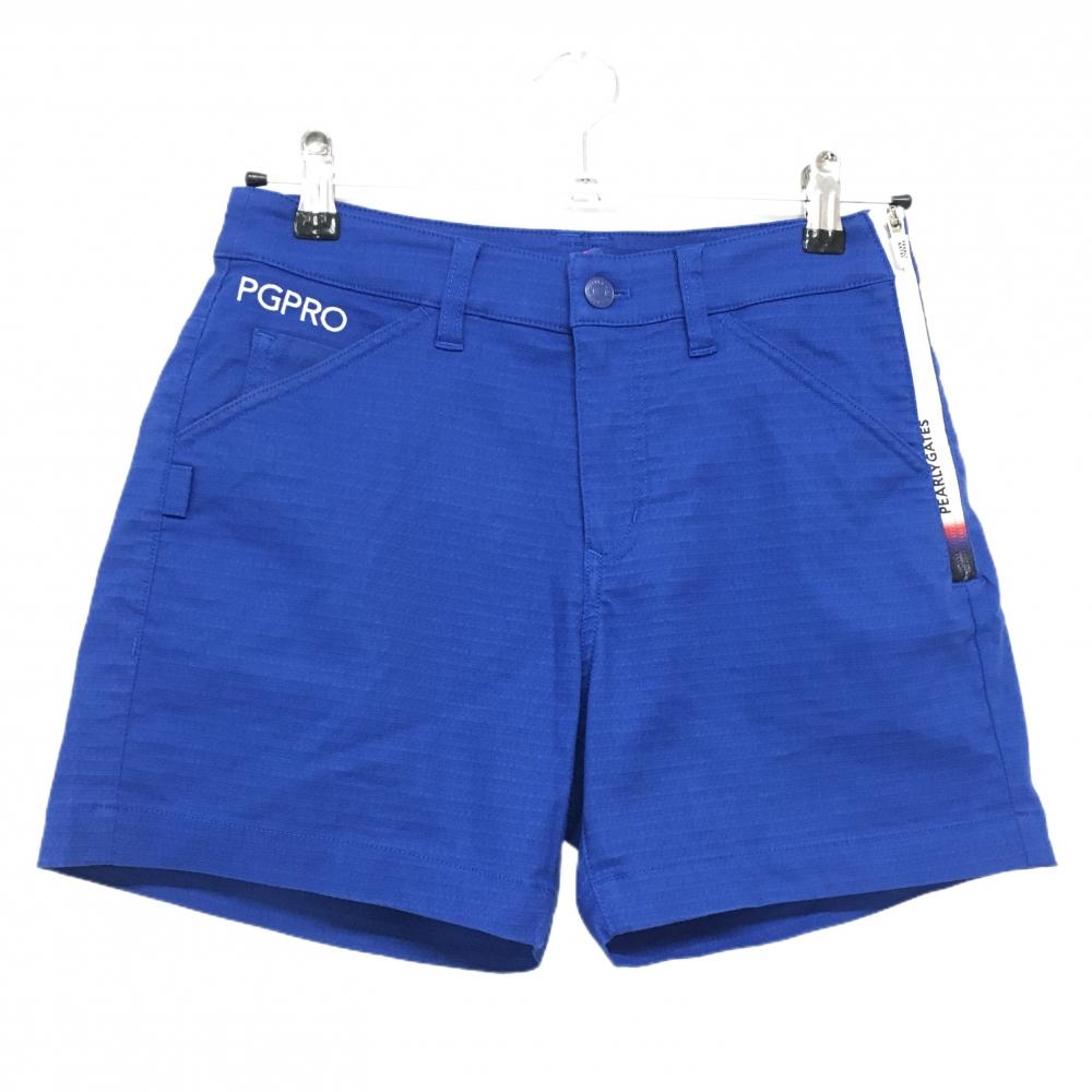 【美品】パーリーゲイツ ショートパンツ ブルー ロゴ刺しゅう レディース 0(S) ゴルフウェア 2024年モデル PEARLY GATES