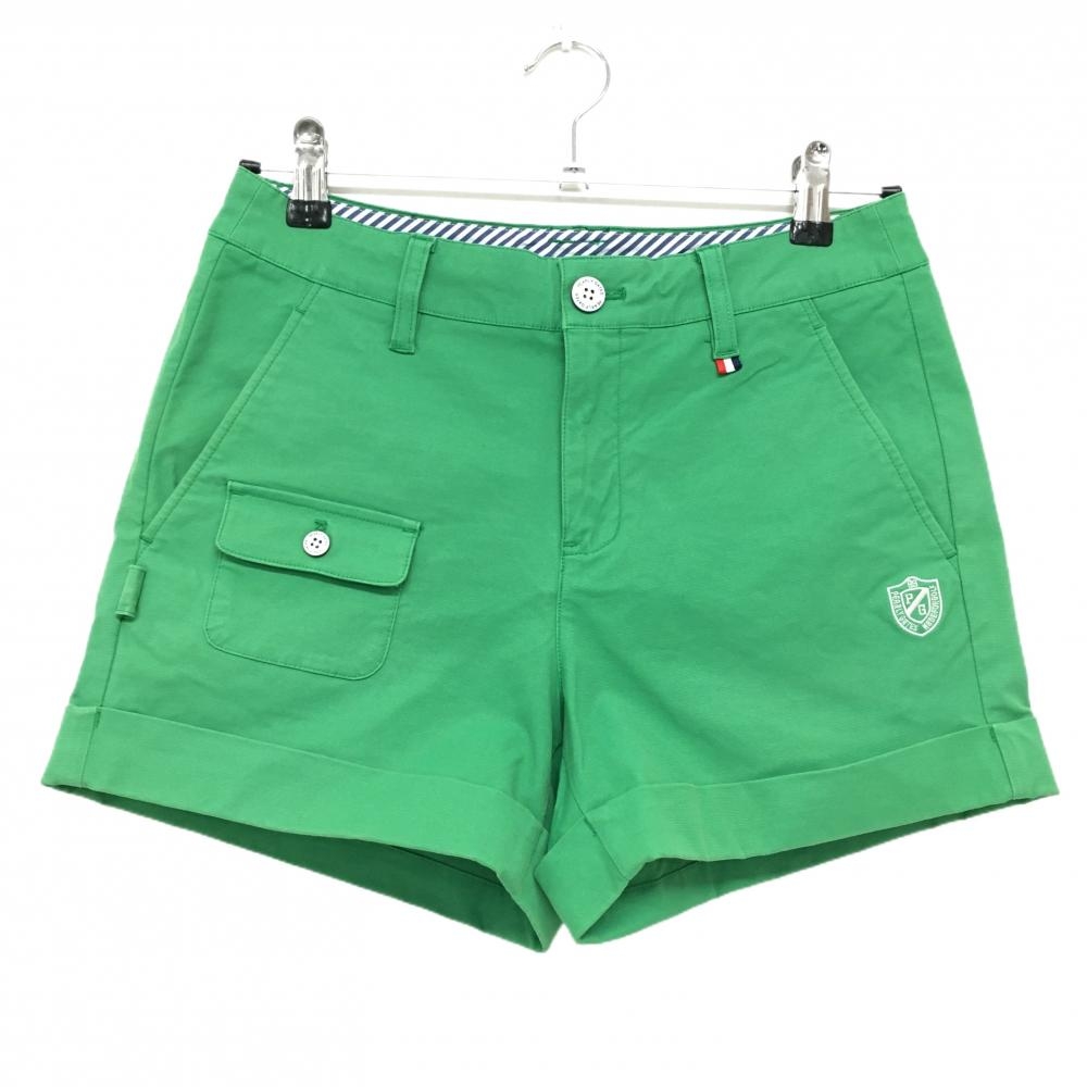 パーリーゲイツ ショートパンツ グリーン ロゴ白 レディース 0(S) ゴルフウェア PEARLY GATES