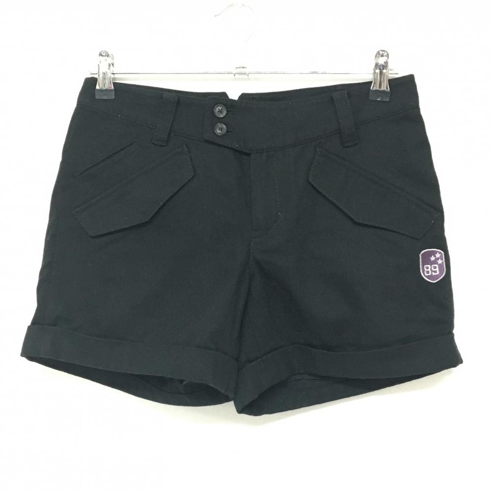【美品】パーリーゲイツ ショートパンツ 黒 ウール混 裏地付  レディース 0(S) ゴルフウェア PEARLY GATES