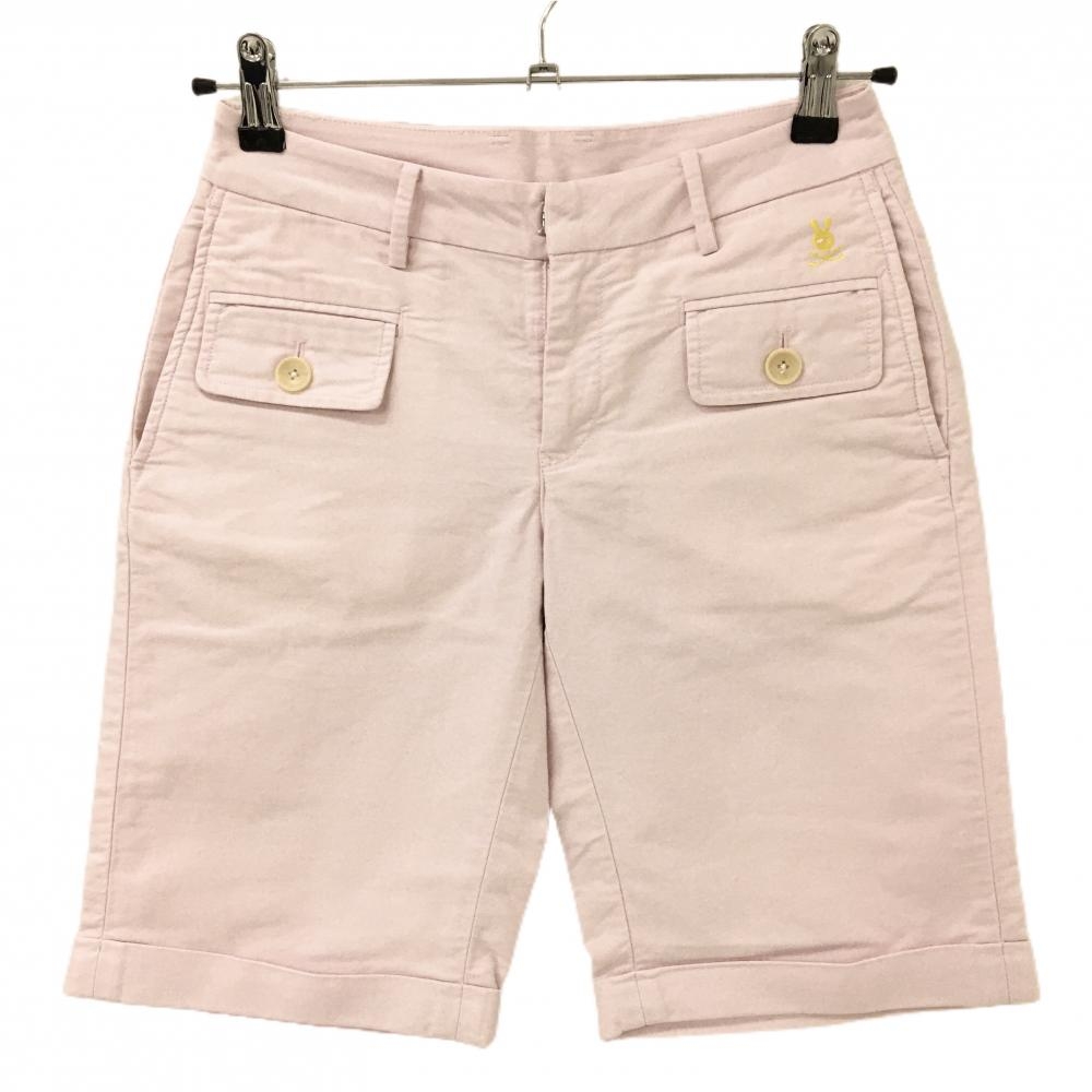 パーリーゲイツ ハーフパンツ ライトピンク×白 スカルラビット レディース 0(S) ゴルフウェア PEARLY GATES