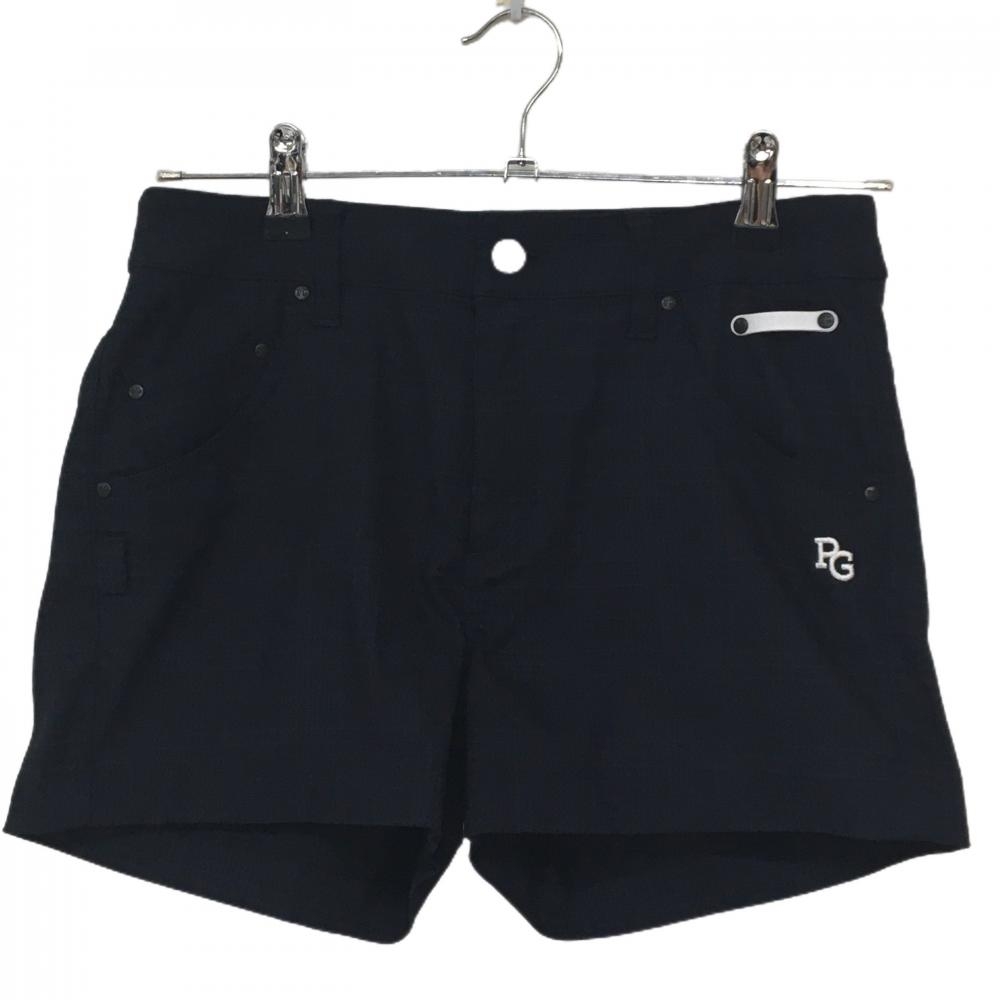 【超美品】パーリーゲイツ ショートパンツ ネイビー チェック地模様 ストレッチ レディース 0(S) ゴルフウェア 2024年モデル PEARLY GATES