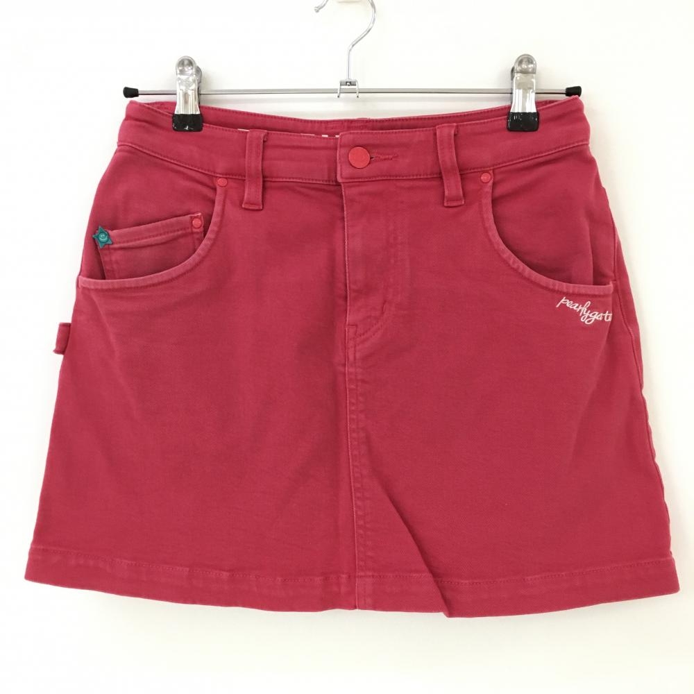 パーリーゲイツ スカート ピンク ニコちゃん スマイル 裏微起毛 シンプル  レディース 00(XS) ゴルフウェア PEARLY GATES