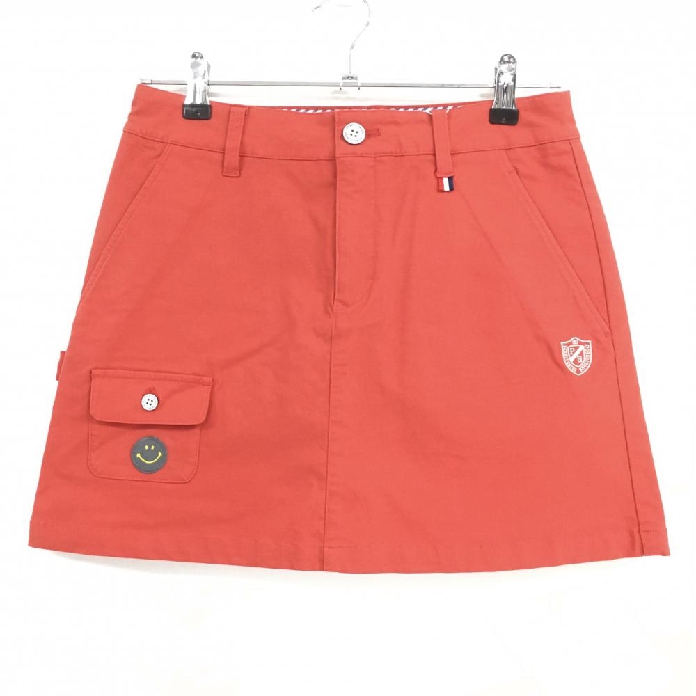 【新品】パーリーゲイツ スカート レッド ニコちゃん スマイル レディース 0(S) ゴルフウェア PEARLY GATES