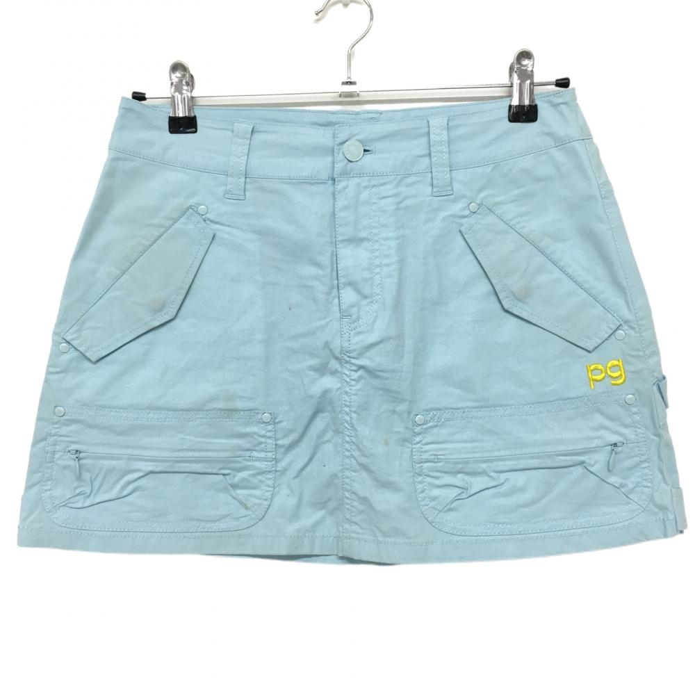 パーリーゲイツ カーゴスカート ライトブルー ティー装着可 ベルト部内側レモン  レディース 1(M) ゴルフウェア PEARLY GATES