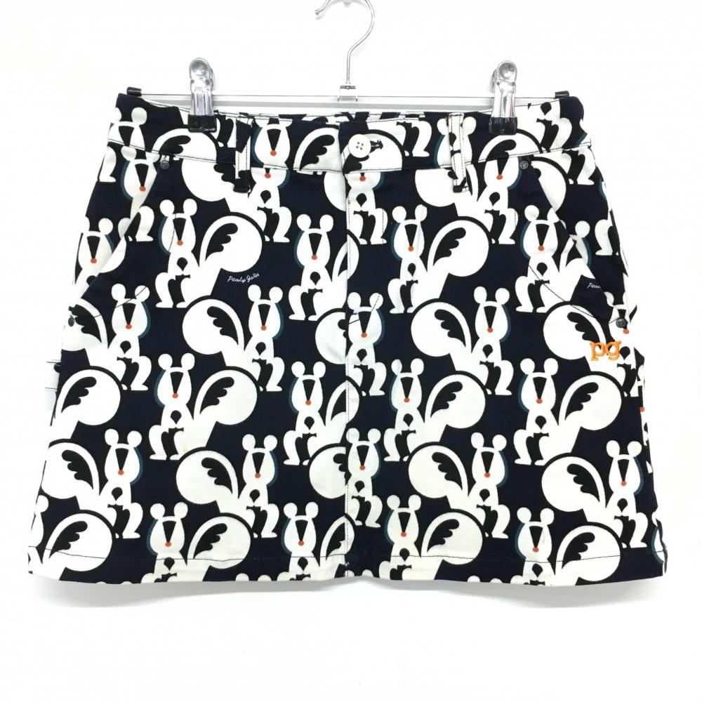 パーリーゲイツ スカート ネイビー×白 リス柄 ストレッチ  レディース 1(M) ゴルフウェア PEARLY GATES