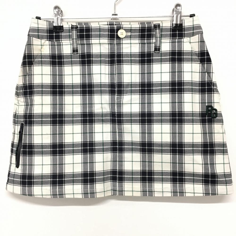 パーリーゲイツ スカート 白×ネイビー チェック ストレッチ  レディース 1(M) ゴルフウェア PEARLY GATES